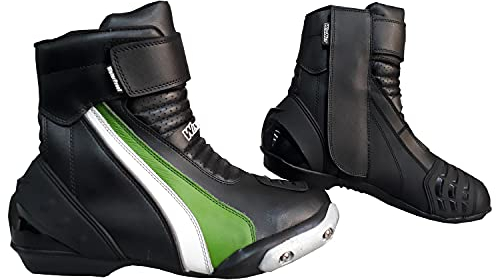 WinNet Scarpe Stivali Stivaletti Corti Bassi da Moto con Protezioni e Sliders in Metallo (numeric_48)