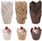 GLAITC Muffin Cases, 150 Pieces Tulip Baking Paper Cups Cases Cupcake Liners Wrappers for Weddings Birthday Party Supplies (2inch), White,brown