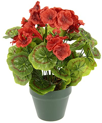 Geranio Artificial en Maceta, arbusto de Geranio, Planta de Cama, balcón, Flores de Seda, Planta Artificial, decoración de Mesa, Planta Decorativa, Planta de Interior, Flores Artificiales, 090128R,