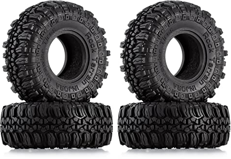 INJORA RC Reifen 1.0 Weich Gummi Crawler Auto Rad Reifen 4PCS für Axial Ketten Auto 1/24 1/18 TRX4M RC SCX24 AX24 FCX24 FCX18 Upgrade Parts 90081 Gladiator,T1005