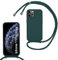MBSLFY Silikon Handykette für iPhone 11 Pro Max Hülle mit Band,Silikon Necklace Handyhülle mit Abnehmbar Kordel zum Umhängen Stossfest Bumper Handy Schutzhülle für iPhone 11 Pro Max, Dunkel grün