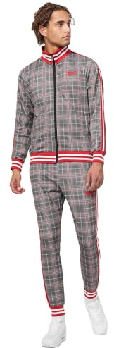 Lonsdale Men's GLATRIGILL Track suit, blanco, Black, rojo,