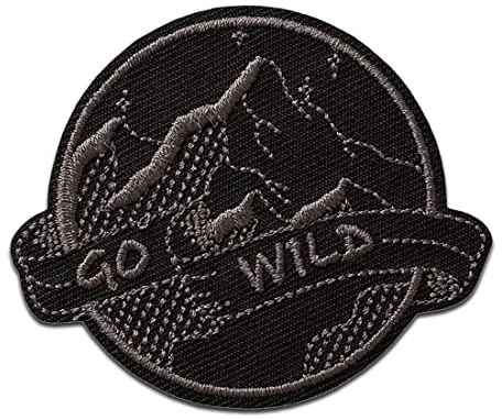 Mono Quick Go Wild Schwarz - Aufnäher, Bügelbild, Aufbügler, Applikationen, Patches, Flicken, zum aufbügeln, Größe: 5,5 x 6,5 cm