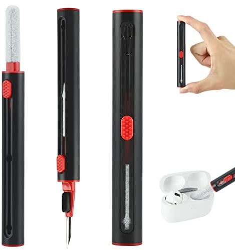 Nertpow Reinigungsset für Airpods Ohrhörer Reinigungsstift Bluetooth Kopfhörer Hülle Reinigungswerkzeug Airpods Pro 1 2 3 iPhone Kamera usw. Ohrenschmalzreiniger (schwarz)