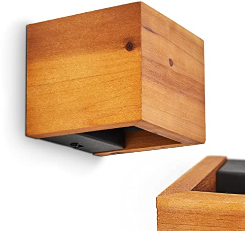 LED Wandleuchte Marmorera, Wandlampe aus Holz/Metall in Natur/Schwarz, moderne Leselampe im skandinavischen Design mit Up & Down Lichteffekt, 1-flammig, 1 x LED 8 Watt, 800 Lumen, 3000 Kelvin