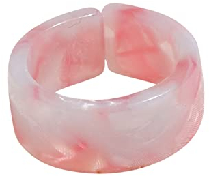 Yowablo Ring Frauen Ring Einfache Bunte Acryl M鋎chen Ringe Ring Blaue Ringe Stil Wolken Regenbogenb鋘der Chunky Ringe Ringelband Silber