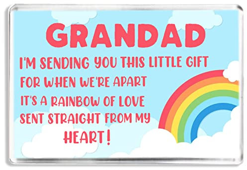 Thinking Of You Grandad - Rainbow Of Love Poem - Fridge Magnet - Sentimental Keepsake Gift