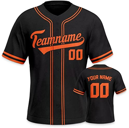 Personalisiertes Baseball Trikot 3D Stickerei/Druck Trikot Shirt mit Deinem Namen und Nummer Hip-Hop-Sportuniform für Herren Damen Kinder Fantrikot
