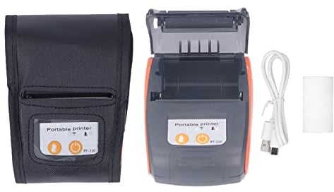 Fafeicy PT 210 Thermo-Belegdrucker, Bluetooth Kabelloser Mini-Rechnungsdrucker, Kompatibel mit Taschenticket-Druckmaschine für Android, 90 mm/Sek Druckgeschwindigkeiten (Mit Aufbewahrungstasche)