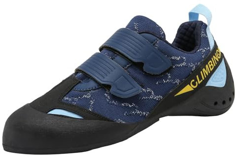 ZHENSI Climbing Shoes Men Women Beginners Professional Rock Climbing Bouldering Training Shoes,Blue,9 UK