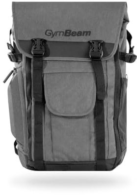 GymBeam Outdoor Rucksack - Wasserdichter Rucksack für Draußen mit viel Stauraum, mit Laptopfach, gepolstertem Rücken und verstellbaren Trägern, für Wandern oder Fitnessstudio (Grey)