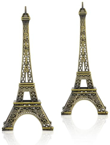 2 Stück Eiffelturm Statue Dekor Eiffelturm Kuchen Topper Paris Eiffelturm Dekor Legierung Eiffelturm Figur Tisch Turm Eiffel Dekoration für Kuchen Topper Party Home Decoration