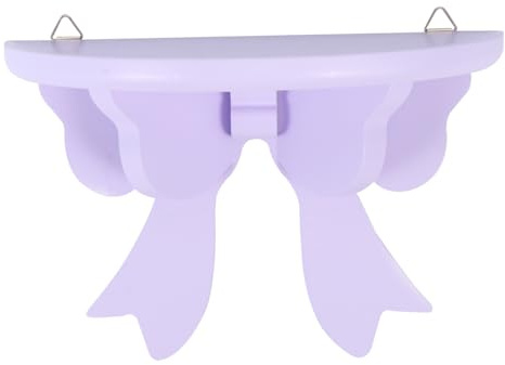 TOPBATHY 1 x Fliegenregal aus Holz, Bücherregale, Wandregal, Hängeregal, dekorative Regale, Wand-Bücherregal, Badezimmerregale, Aufbewahrungsregal, klein, lila, Kinderdekorrahmen