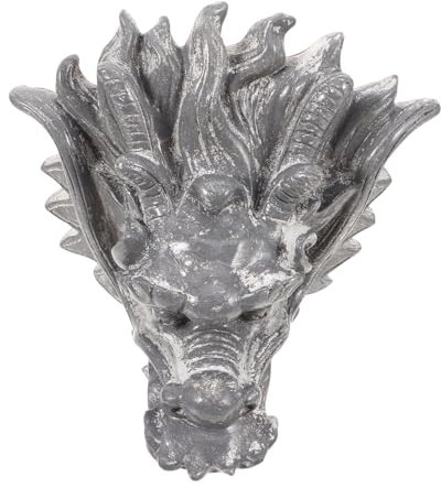 STOBAZA Fontaine Murale Tête De Dragon pour Jardin Décoratif Extérieur 23x22x28 Cm Couleur Gris Pierre Fontaine Murale D'intérieur Et D'extérieur Jet d'eau Puissant pour Décoration De Jardin Et