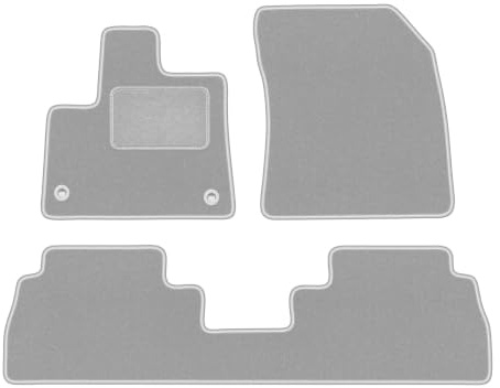 Velours-Fußmatten passend für Citroën Berlingo III 2018-, Grau, OSLO | passend für Hochdachkombi; Velours-Teppich (Polypropylen), ca. 6,5 mm; rutschfest, ovale Befestigungen (Typ TL)