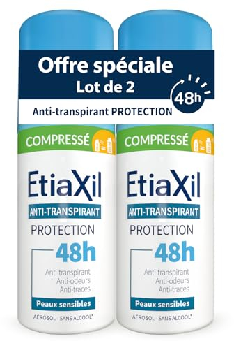 ETIAXIL Antitranspirant – mäßiges Schwitzen – Achseln – komprimiert – für empfindliche Haut – 100 ml, 2 Stück