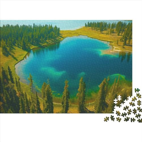 lihuogongsio Nationalpark 1000 Teile Puzzle Yellowstone-See Impossible Für Erwachsene HochwerTiger Puzzle Fantasy Schöne Geschenkidee DIY Kreative Unterhaltung Spielzeug Dekoration 1000pcs (75x50cm)