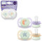 Philips Avent Ultra Start Nighttime Soothers, Orthodontic Dummies Designed for Newborns, Glow in The Dark, Silicone Symmetrical Teat, BPA Free, with Sterilising/Carrying Case, 2 Pack, Model SCF075/07