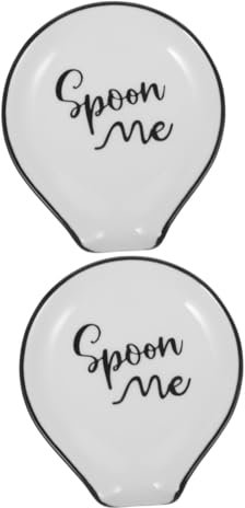 Hoement 2 Pezzi Di Elegante Poggia Cucchiaio in Ceramica Elegante Porta Spatola Per Utensili Da Cucina
