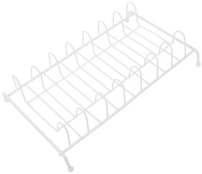 ABOOFAN 4 Stück Abtropfgestell Plattenständer Utensilienhalter, Besteckkasten Geschirrkorb Mit Drahtdeckel Wäscheständer Für Die Küchenspüle Topfregal-organizer Weiß Eisen-tauch Kleber