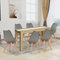 FURNITABLE Juego de 6 sillas de comedor y mesa de comedor rectangular de 140 cm, para salón, cocina, oficina (mesa de roble y blanco+6 sillas gris)