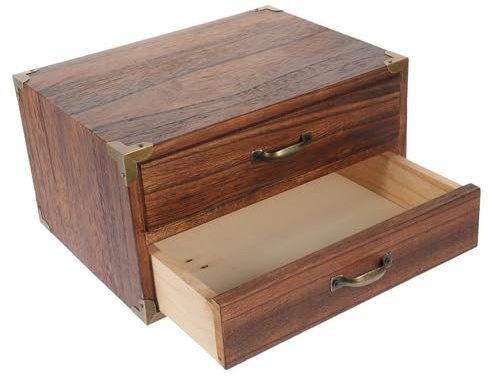 LALADEFIEE Cassettiera in Legno Vintage 2 o 3 Cassetti Design Pratico e Comodo per Organizzare Spazio Scrivania e Decorazione Casa