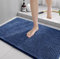 LEZUAN Badematte aus Chenille, Weich Badteppich, rutschfest Badvorleger, Absorbent Badezimmerteppich, Flauschig & Waschbar(Marineblau,50 x 80 cm)