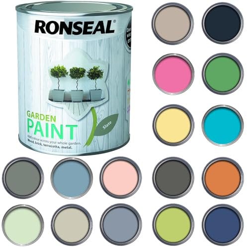 Q&H Garden Paint 750ml - Exterior Wood Paint - Waterproof & Weatherproof Outdoor Furniture Paint Tin - Long Lasting Fence Paints Matt Finish - Sheds, Benches, Woods, Stones Paint (Slate)