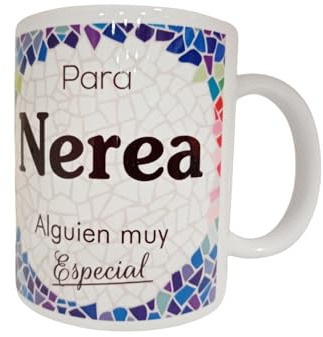 Panda Home Taza Personalizada con Nombre – Regalos Personalizados con Nombre y Texto – Tazas con Frases Originales y Divertidas – Personaliza con Nombres, Fechas o Mensajes Únicos-NEREA