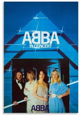 HAUEBDANSEY ABBA Poster, ästhetisches Vintage-Wandkunst, Leinwandposter, dekoratives Gemälde, Wohnzimmer, Schlafzimmer, Dekoration, 30 x 45 cm, ungerahmter Stil