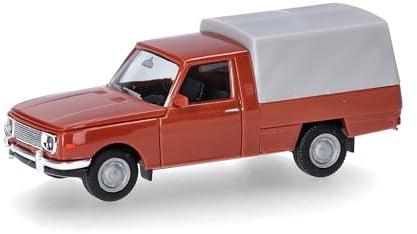 Herpa Modellauto Wartburg 353 Trans `66 mit Plane, braun, Miniatur im Maßstab 1:87, Sammlerstück, Made in Germany, Modell aus Kunststoff