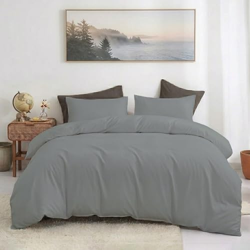 100% Egyptian Cotton Double 3PC Duvet Cover Set, Super Soft Set