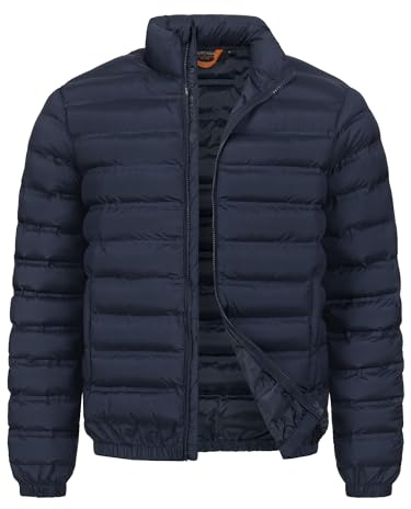 Indicode Herren INBjarne Steppjacke in Daunejacken-Optik mit Stehkragen | Wärmende Übergangsjacke mit wattiertem Design, Outdoorjacke, Alltagsjacke, Herrenjacke, Freizeitmode, Winterjacke für Männer