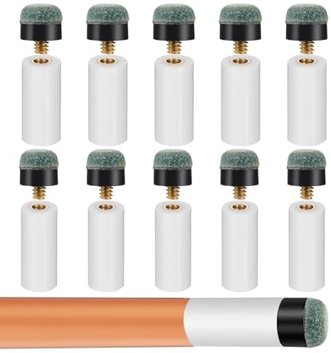 LXUEJIE 10 Stück 12MM Billard Queue Tipps Set, Schraub Tipps mit Pool Queue Zwinge für Snooker Pool Queues, Billard Queue Zubehör Set(12mm+13mm)