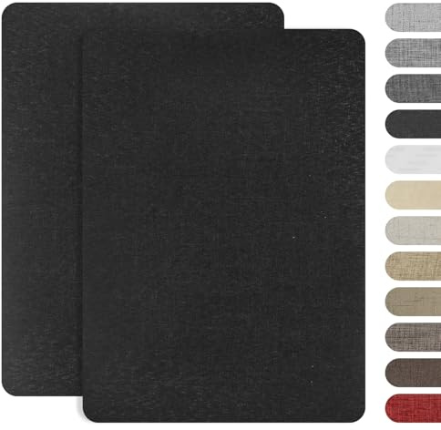 AXEN 2PCS Fabric Repair Patches, Self-Adhesive Linen Patch for Furniture, Couch, Sofa, Tote Bag, Car Seat, Black