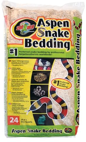 Zoo Med Aspen Snake Reptilienstreu, natürliche Pappel-Reptilienstreu, super saugfähig, ungiftig, geruchlos, 26.4 l