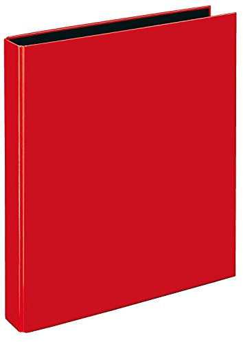 VELOFLEX 1143321 - Ringbuch VELOCOLOR, Ringordner, Ordner, DIN A4, 255 x 318 x 45 mm, 4-Ring-Mechanik, Karton, hellrot, 1 Stück