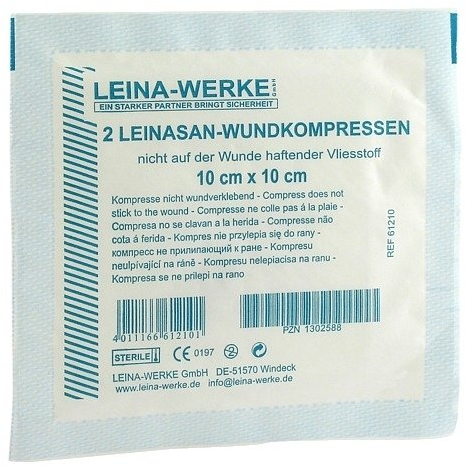 LEINA Wundkompressen 10x10 cm steril 2 St