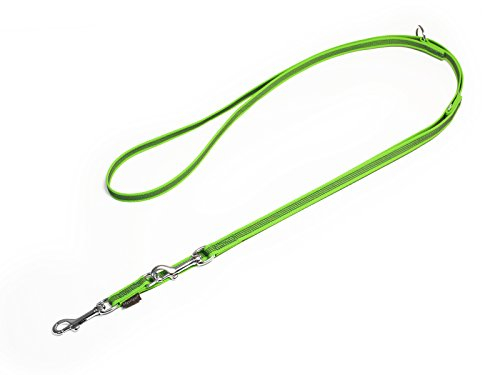 Mystique® Gummierte Umhängeleine Leine 15mm Standard Karabiner neon grün 3m