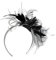 Haarreif mit Fascinator, silber, grau und schwarz, für Hochzeiten und Pferderennen