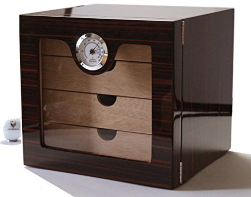 GERMANUS Zigarren Humidor Schrank mit schwarzer Maserung