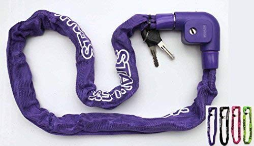 STAHLEX FahrradSCHLOSS KETTENSCHLOSS PANZERSCHLOSS Motorradschloss 555 Bunte Wahl (Violett)