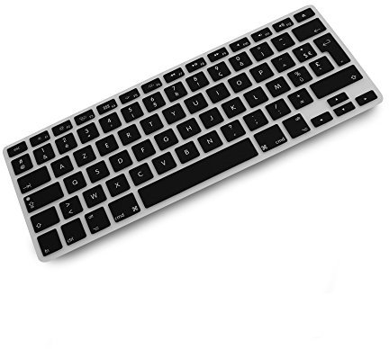 System-S Soft Silicone French Layout Keyboard Cover for MacBook Pro 13 15 17 / iMac 53031886 Black/White