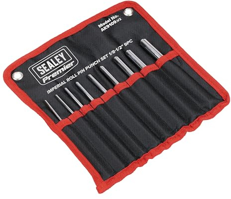 Sealey Premier Parallel Roll Pin Punch Set 9pc Imperial 1/8-1/2 - AK9109