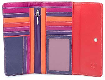 mywalit Portefeuille Femme en Cuir Tri-Fold w/Outer Zip Purse - 269-75 - Sangria Multi
