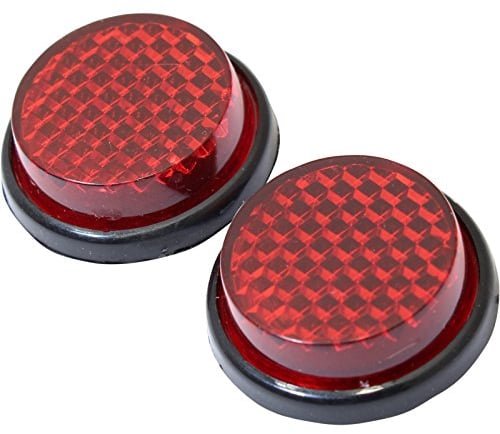 Ryde Round/Circular Motorcycle Safety Reflectors - Red