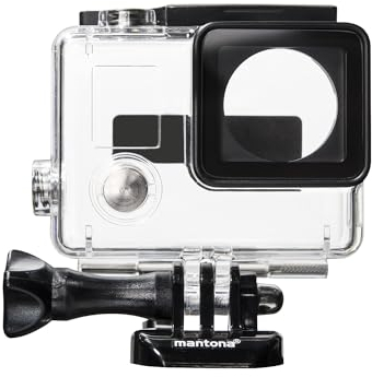 Mantona 21038 Gehäuse (für GoPro Hero 3+/4, transparente Skeleton Ausführung mit offenen Seiten und Befestigungsadaptern)