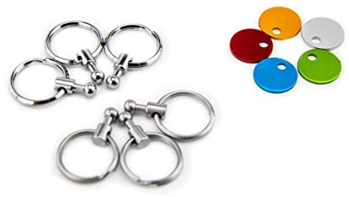 Troika Patent Colour – KYR61/MC – Keyring – incl. carabiner – 5 exchangeable rings – coloured chips – metal/brass– matt – multicoloured – Troika original