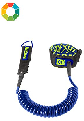 Mystic Watersports - Surf Kitesurfen und Windsurfen SUP Stand Up Paddle Boarding Coiled Leash/Strap 8FT Black