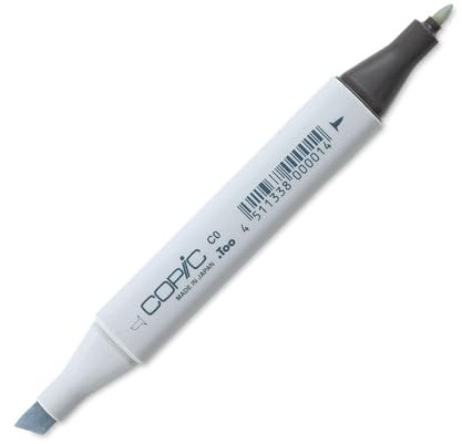 COPIC Classic Marker Typ C - 0, cool gray No. 0, professioneller Layoutmarker, mit einer breiten und einer feinen Spitze